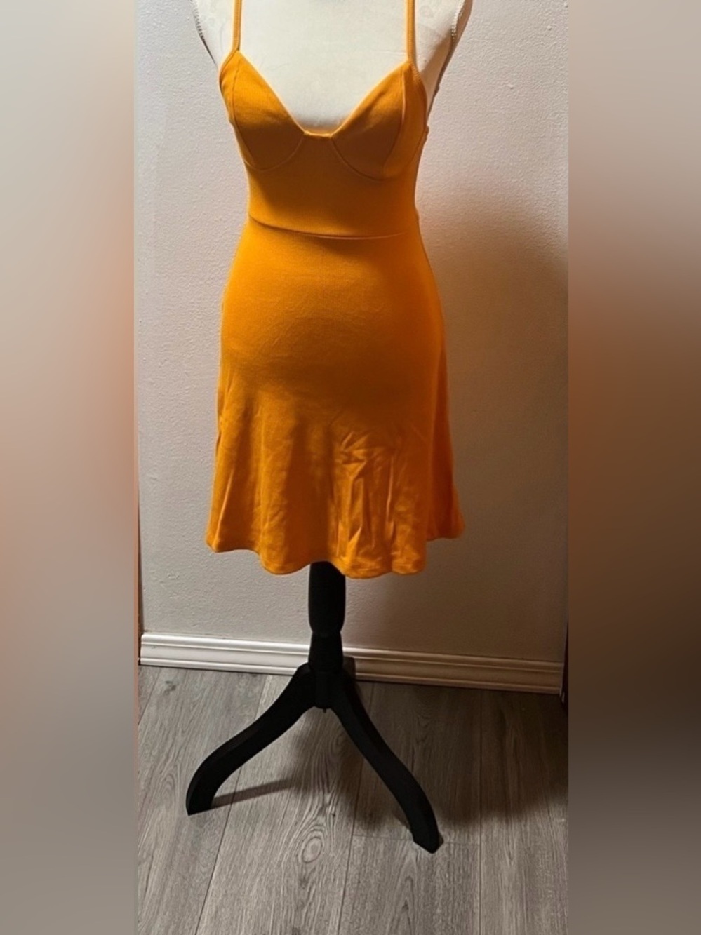 wild fable Golden Yellow Spaghetti Strap Mini Dress